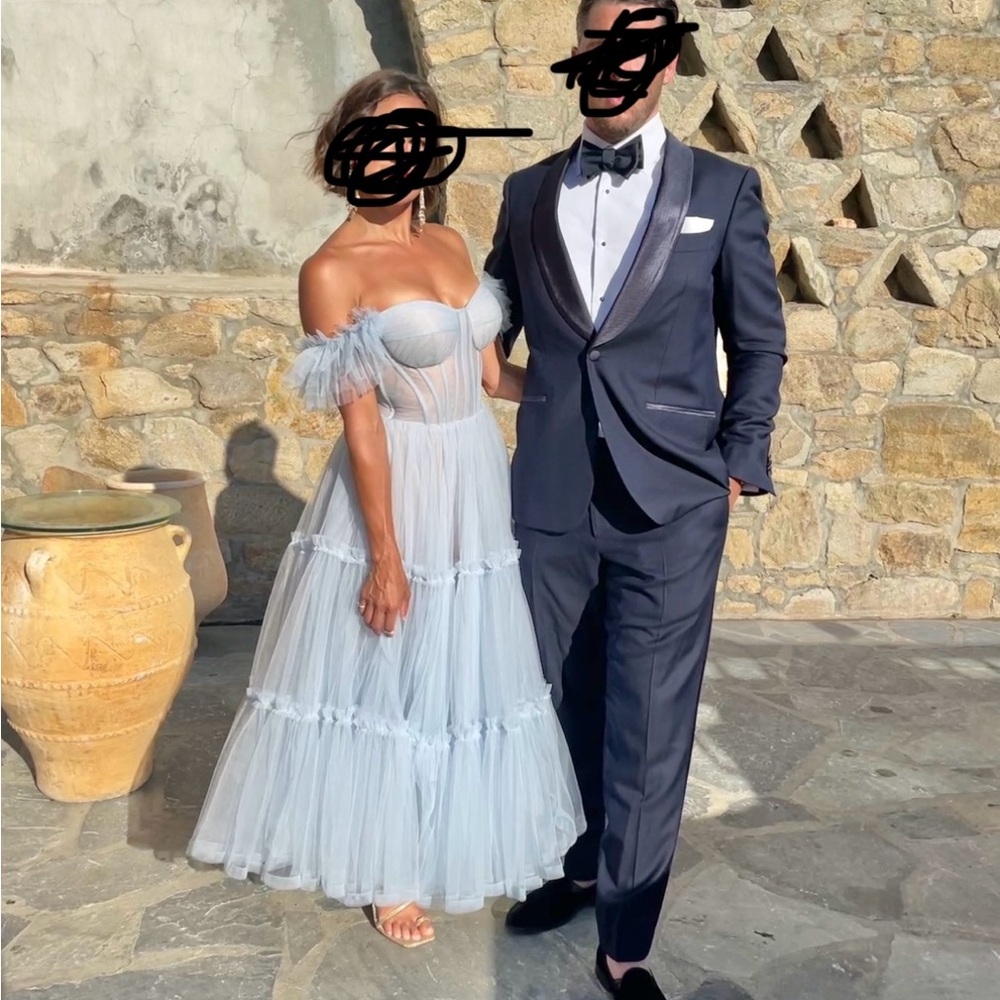 Milla Chic Off-Shoulder Blue Tulle Dress